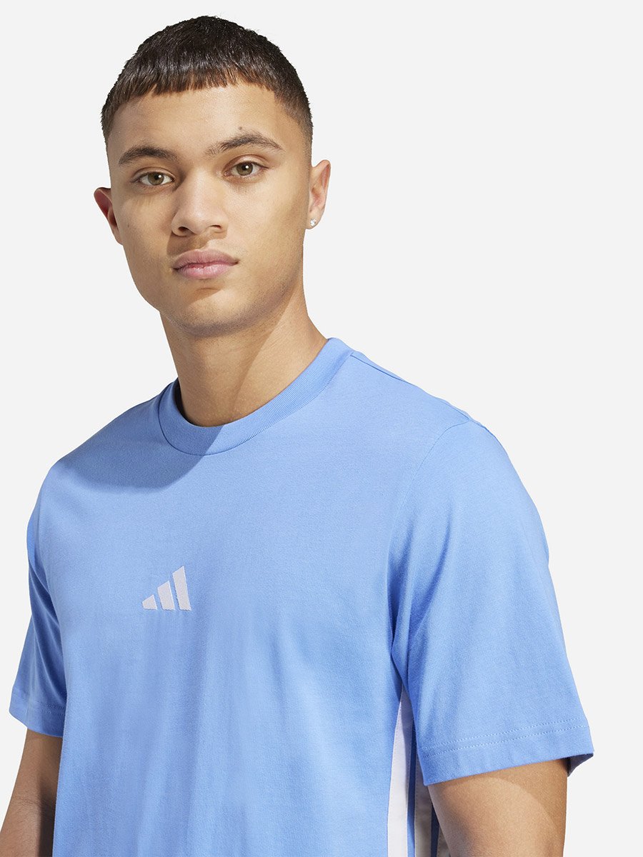 Essentials Three Stripes Single Men T-Shirt Blue