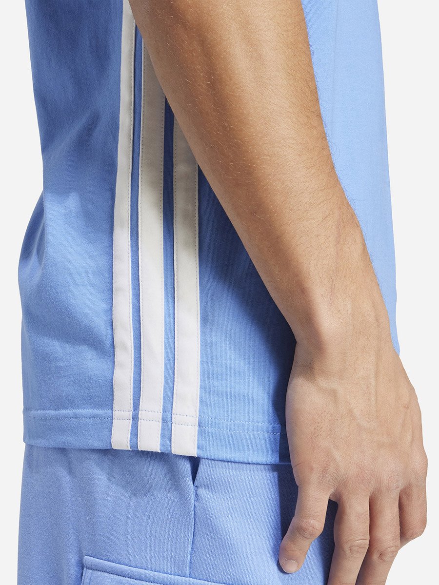 Essentials Three Stripes Single Men T-Shirt Blue