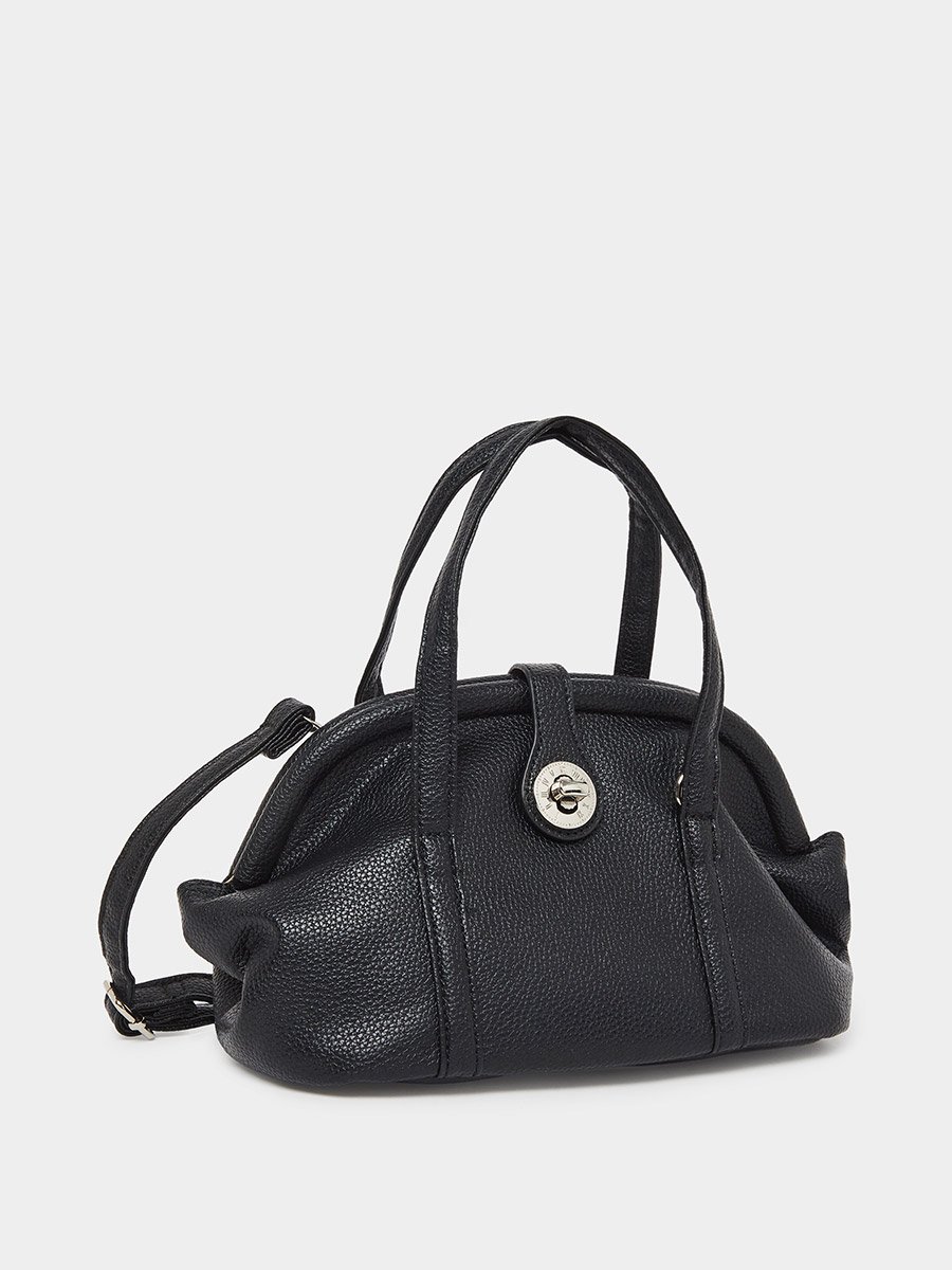Black Dome Satchel Bag for Women