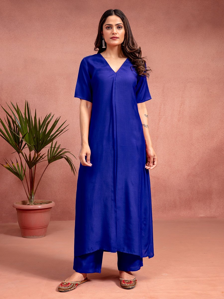 Women Solid Muslin Top and Pants Co-Ords