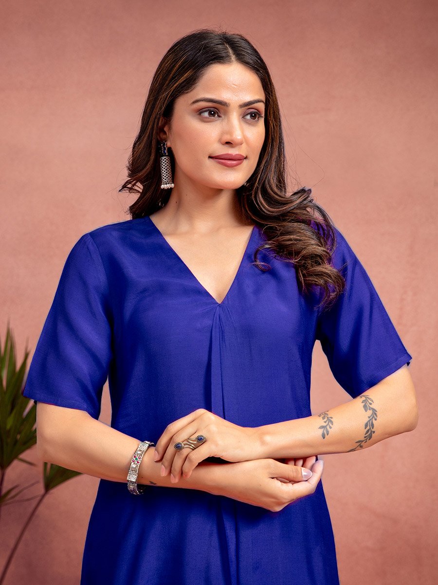 Women Solid Muslin Top and Pants Co-Ords