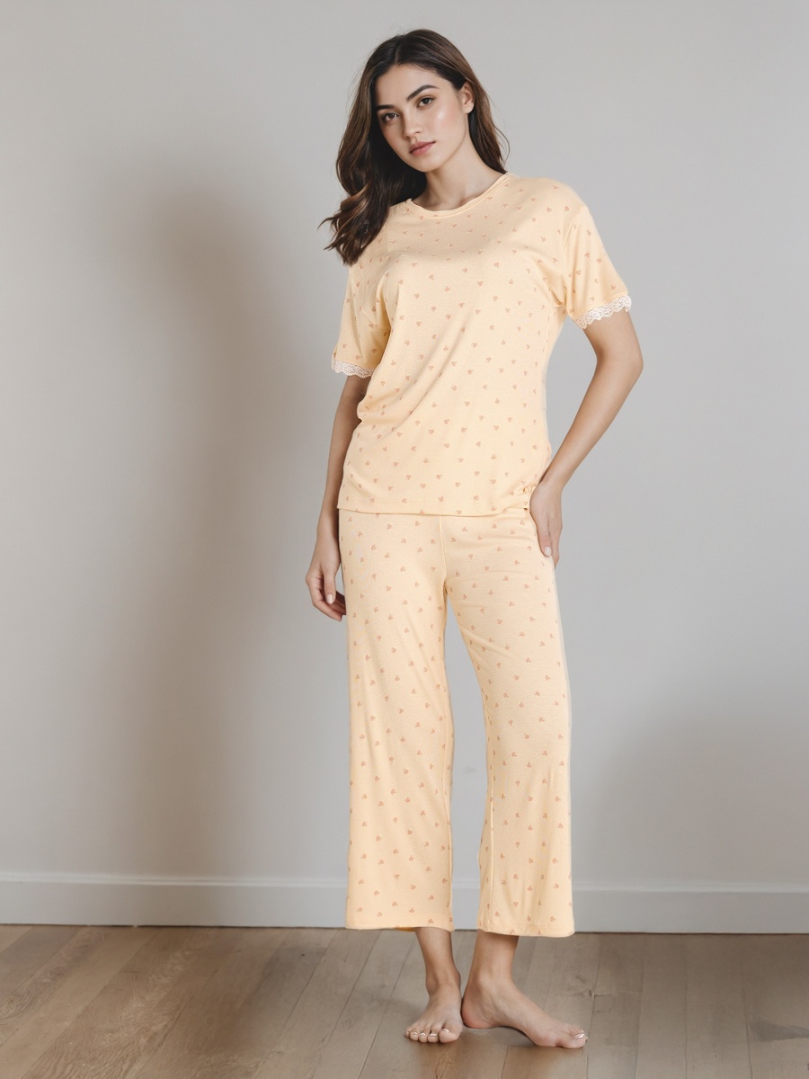 Printed T-Shirt and Pyjama Set