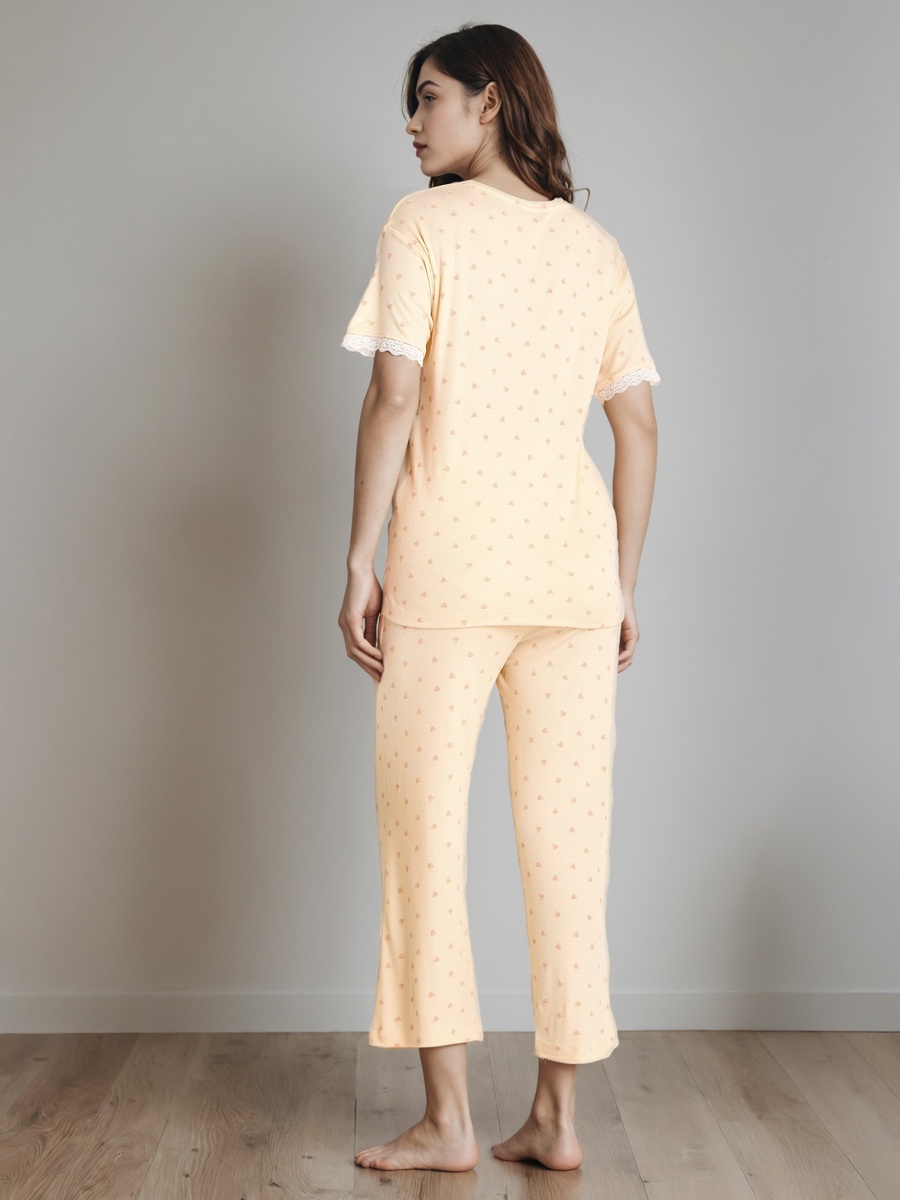Printed T-Shirt and Pyjama Set