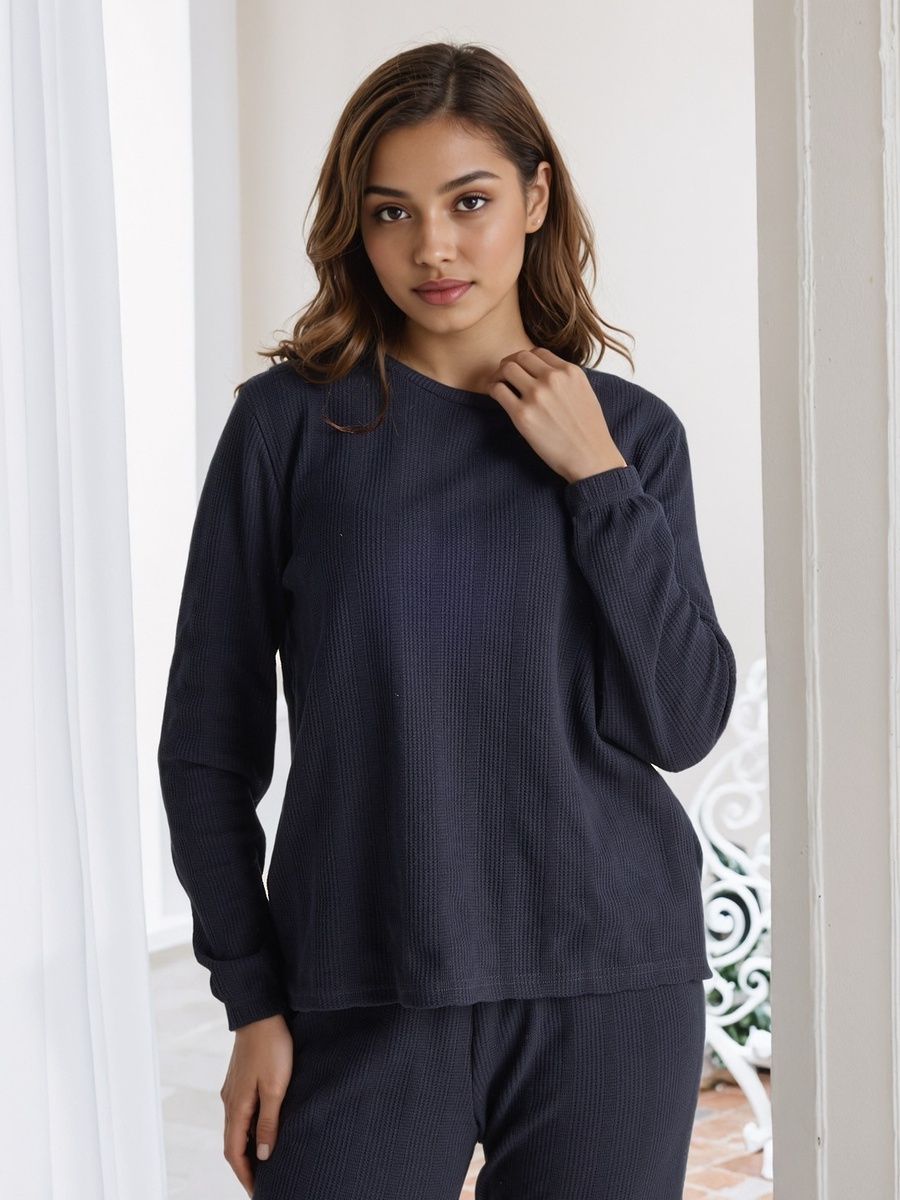 Waffle Textured Pyjama Set