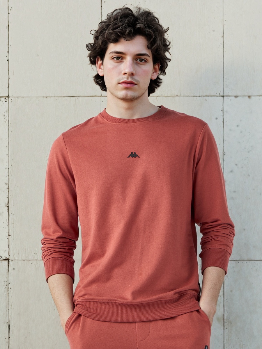 Logo Print Crew Neck Sweatshirt with Long Sleeves