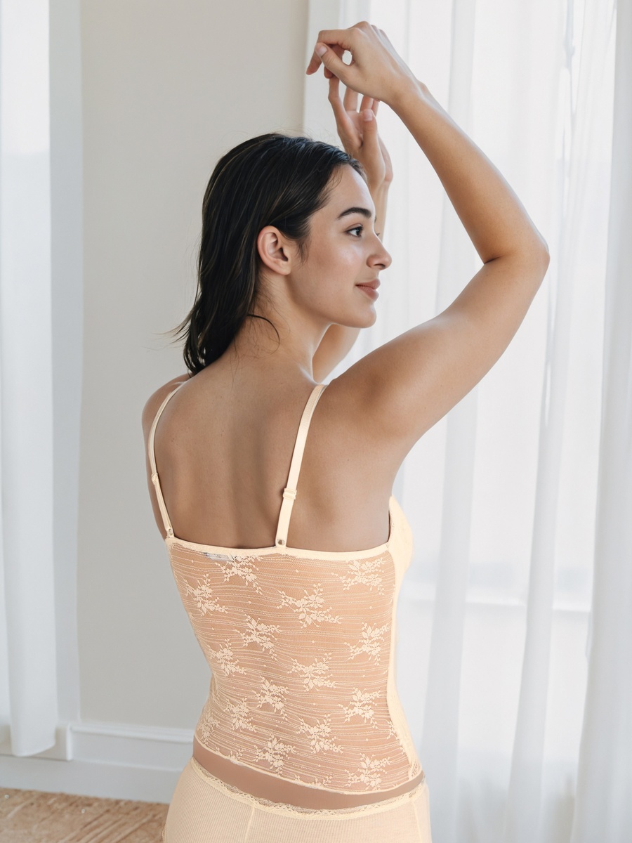 Lace Textured Camisole with Adjustable Straps
