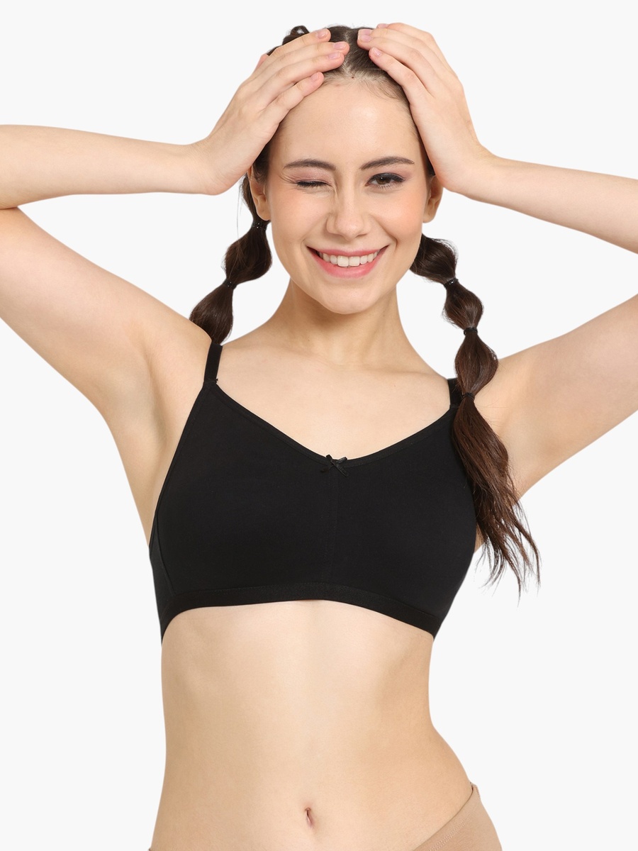 Non-Padded Bra with Hook and Eye Closure