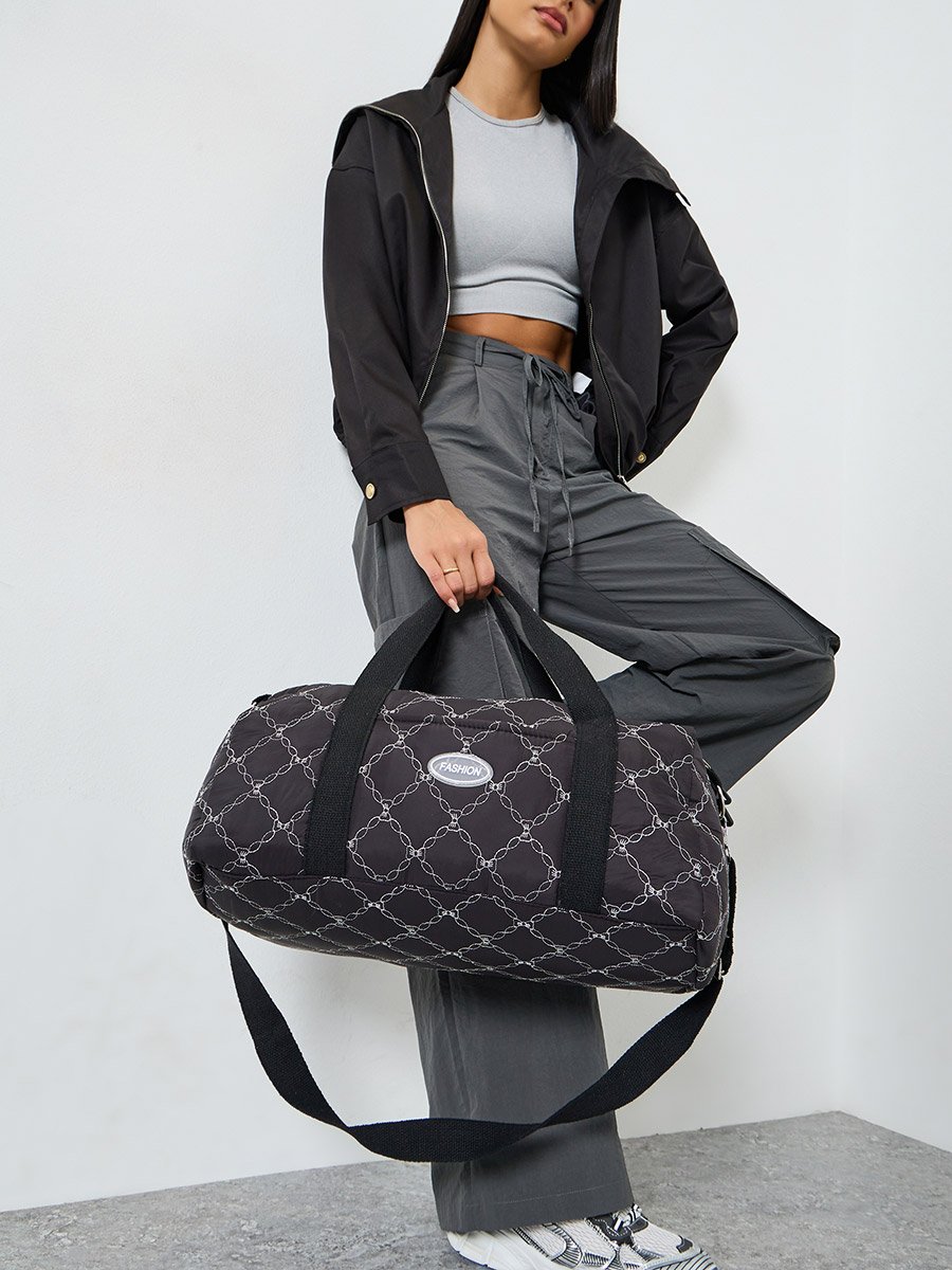 Women Diamond Pattern Gym Bag