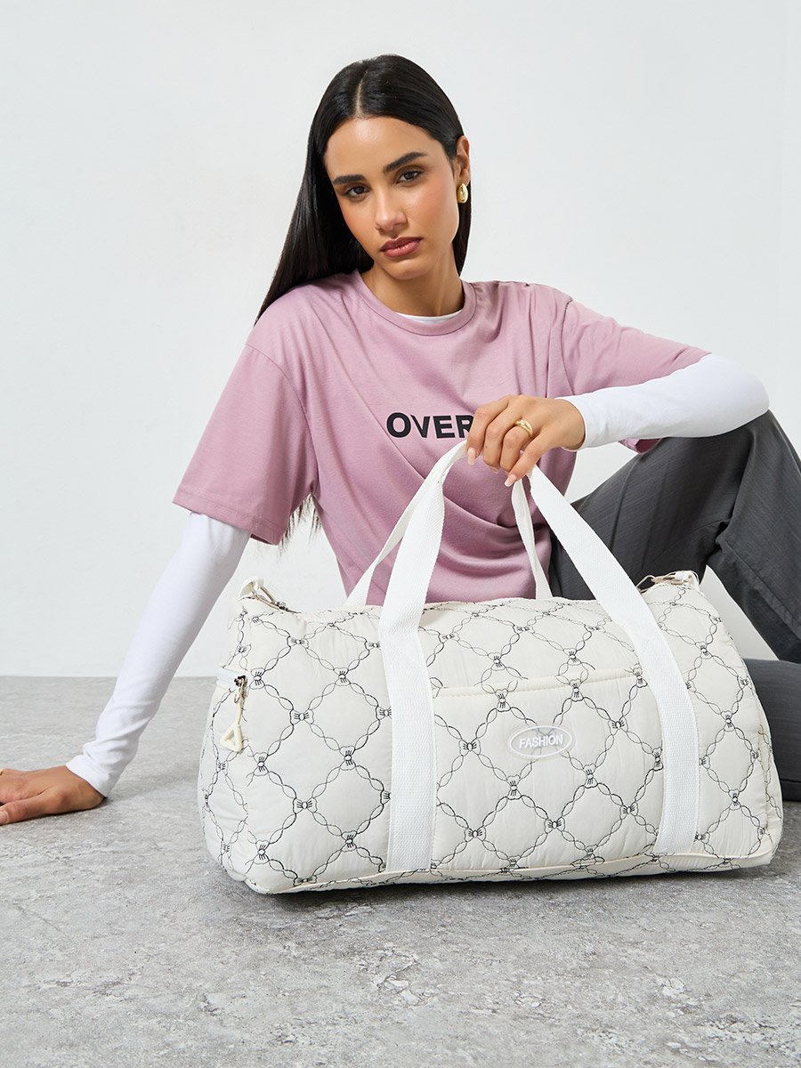 Women Diamond Pattern Gym Bag