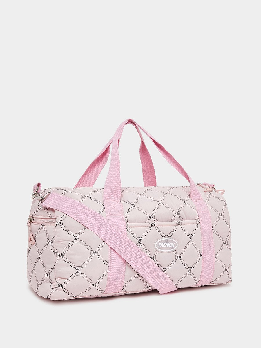 Women Pink Stitch Pattern Gym Bag