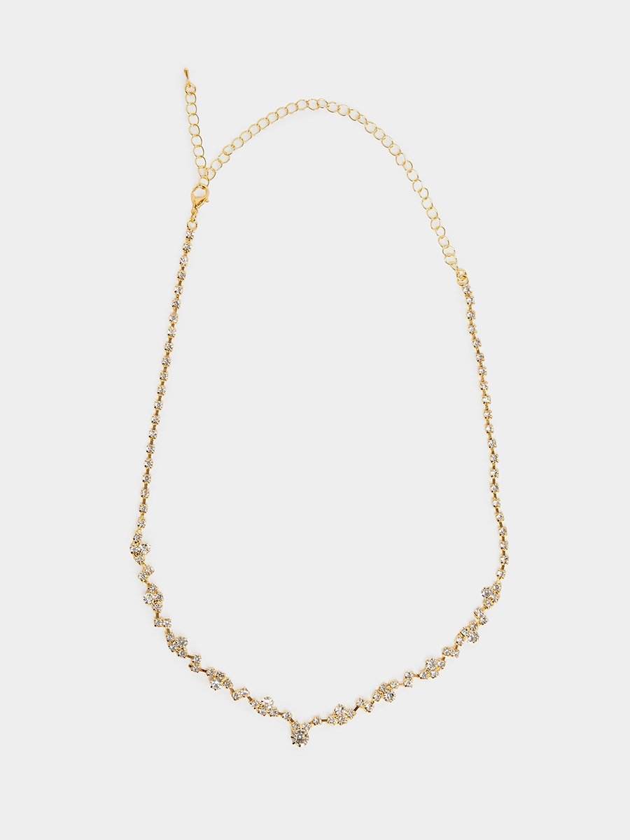 Embellished Necklace and Bracelet with Ring and Earrings Set