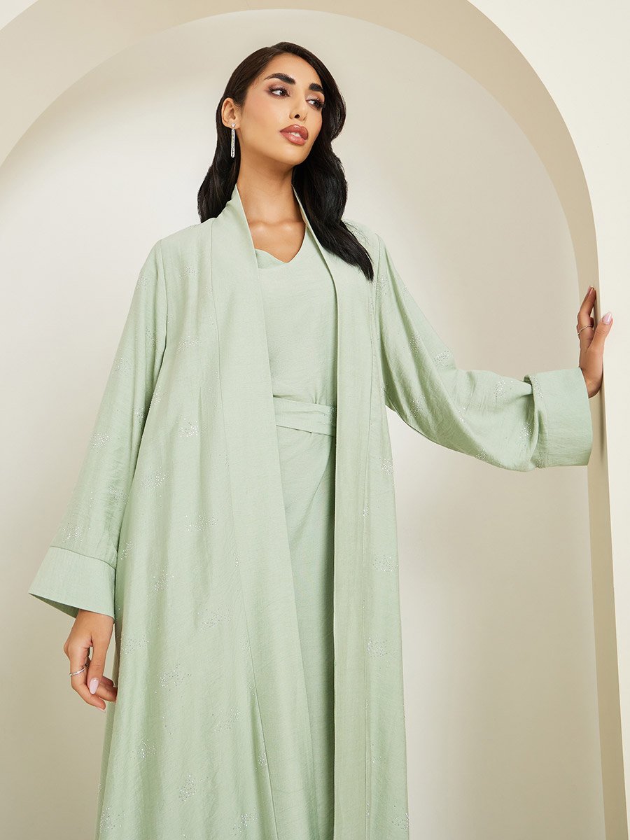 Women Embellished Abaya and Dress Modest Set