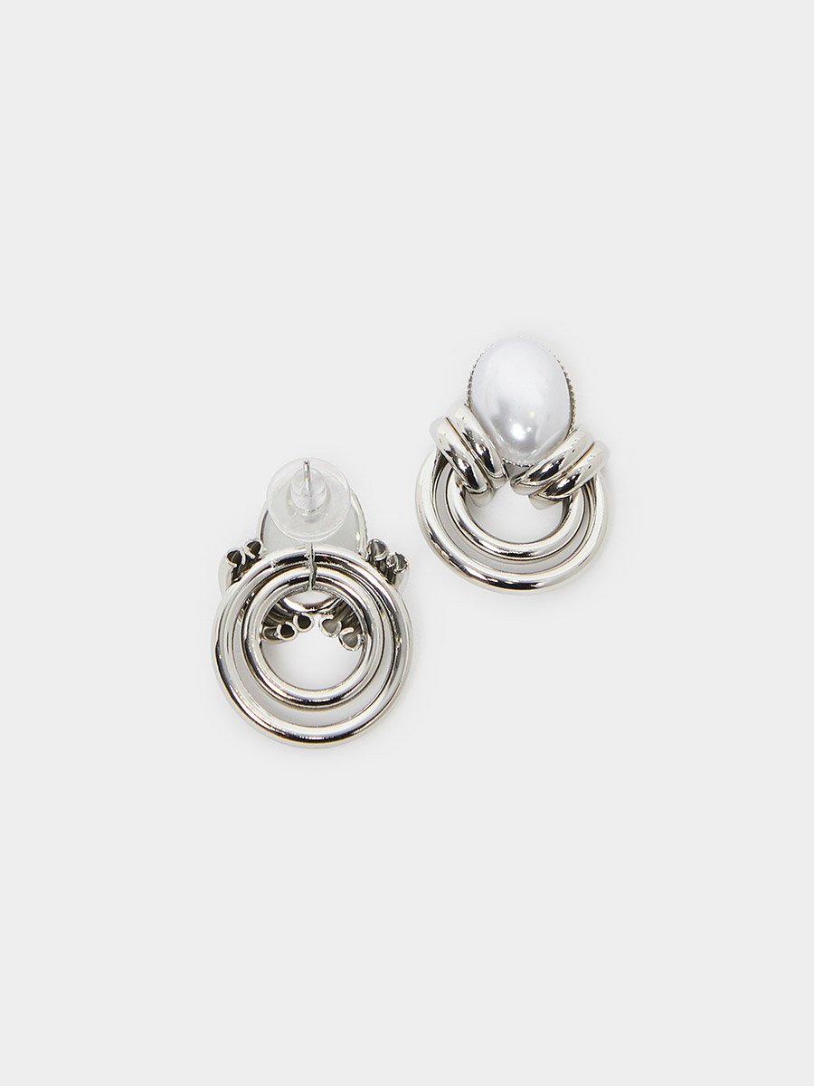Silver Pearl Stud Earrings