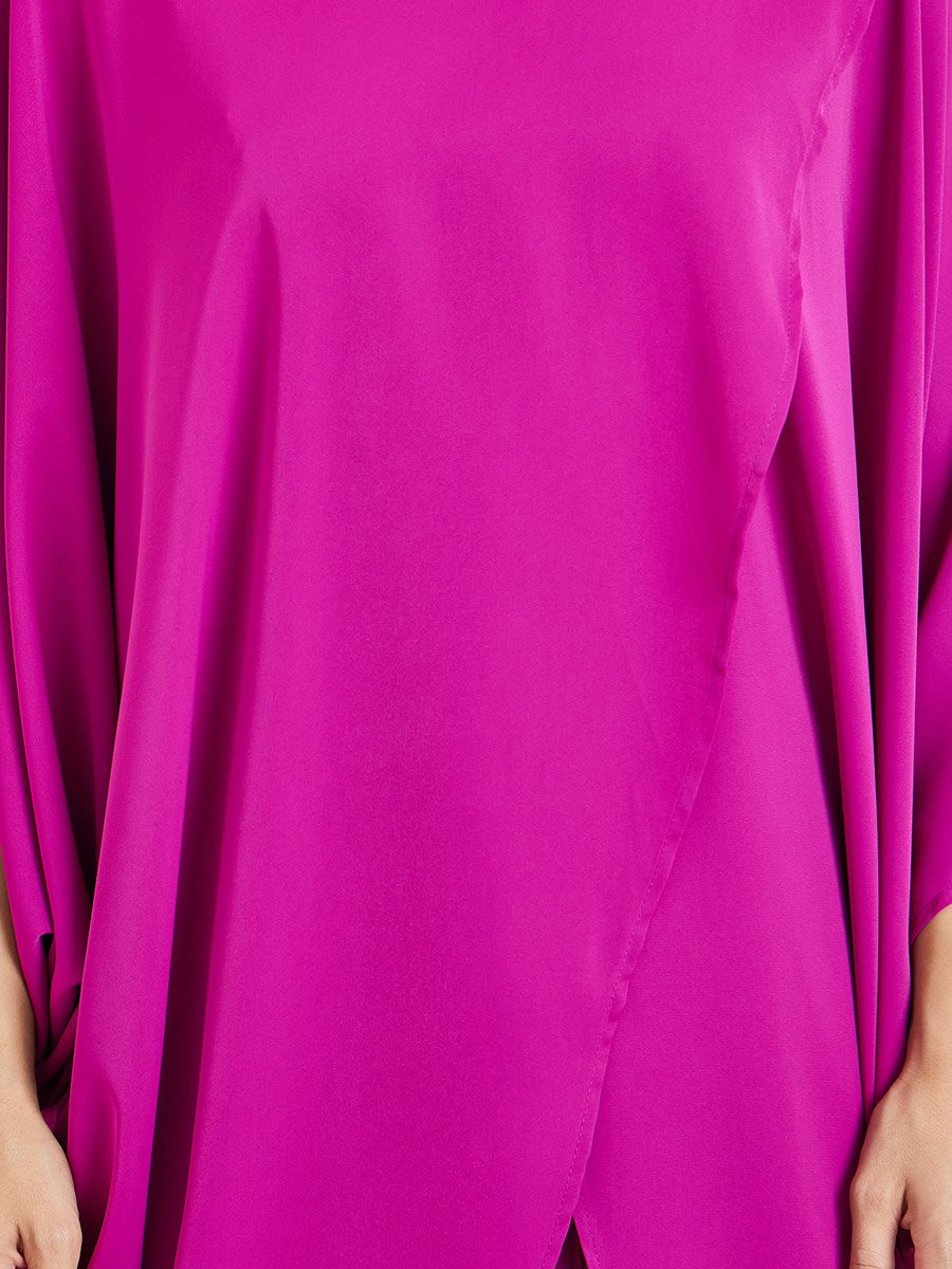 Women Wrap Front Top and Pleated Skirt Co-Ords