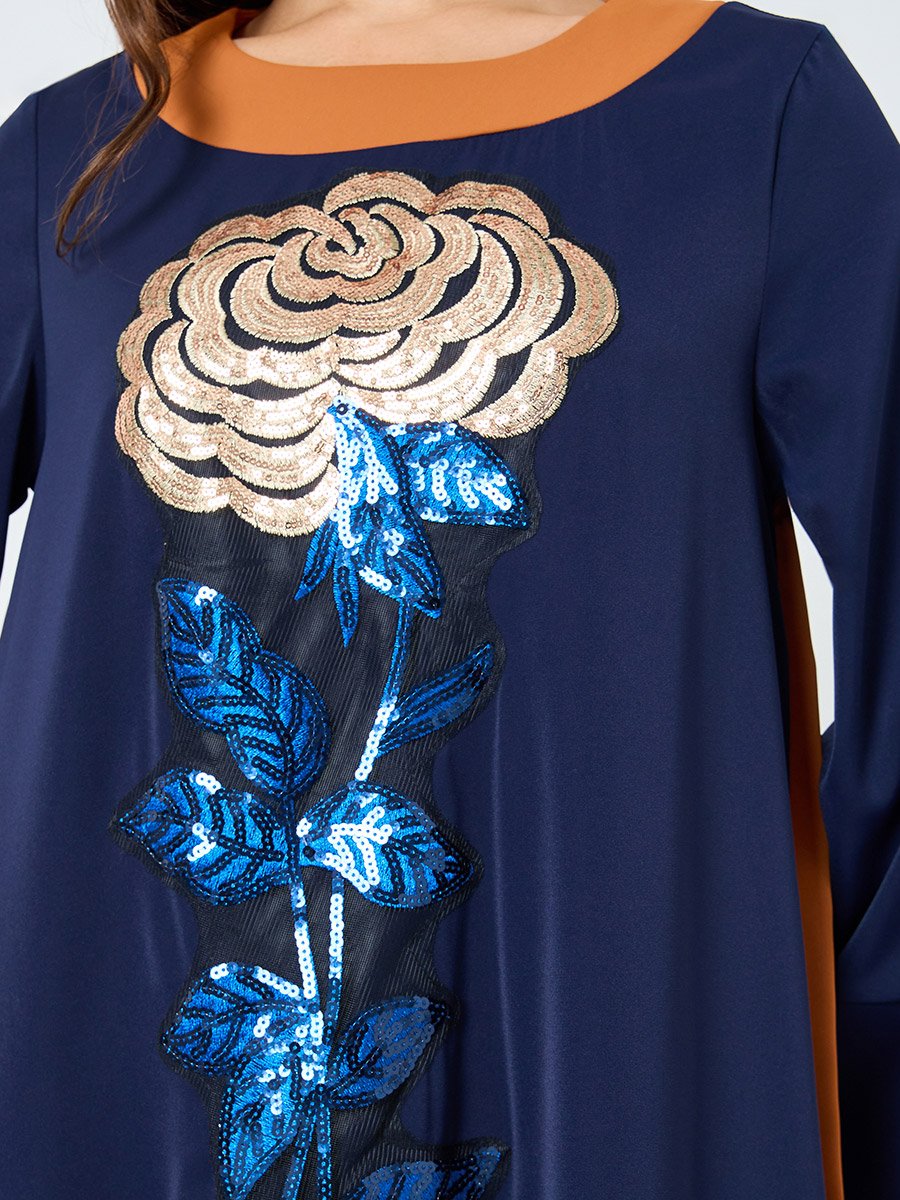 Sequin Embellished Long Sleeve Jalabiya