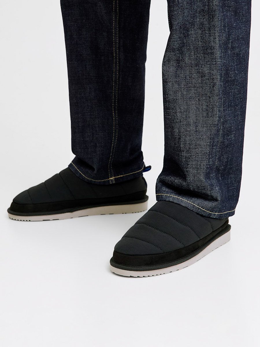 Black Padded Mules