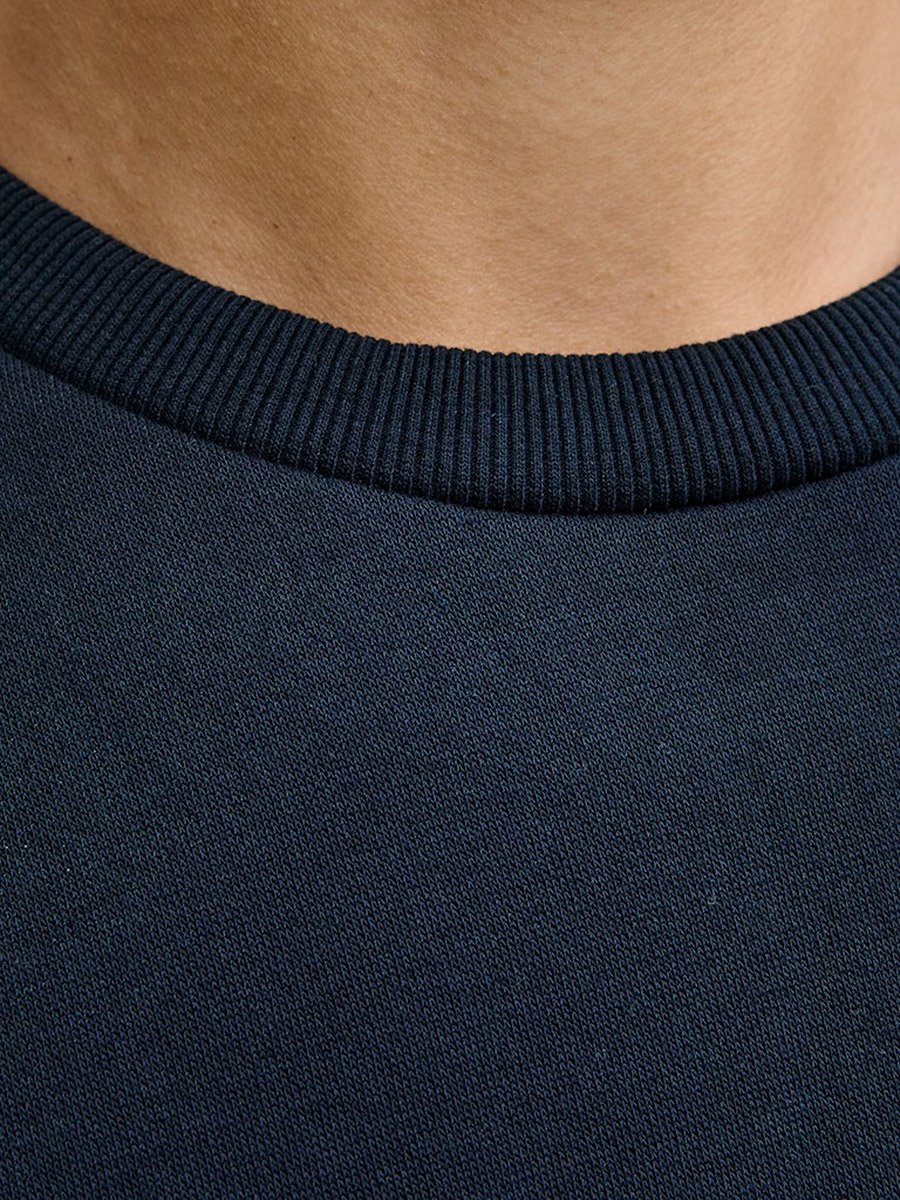Navy Blue Printed Round Neck Sweatshirt