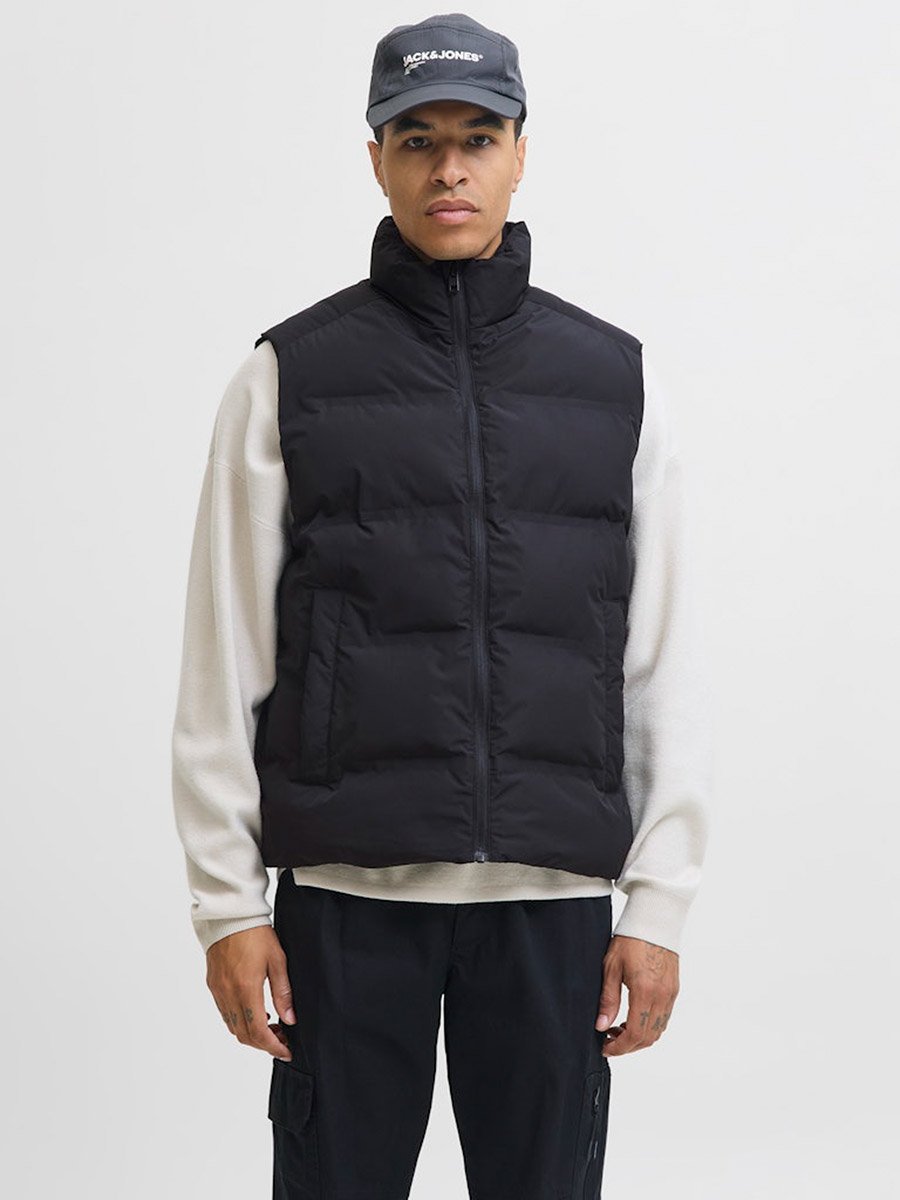 Black Zip-Up Padded Gilet