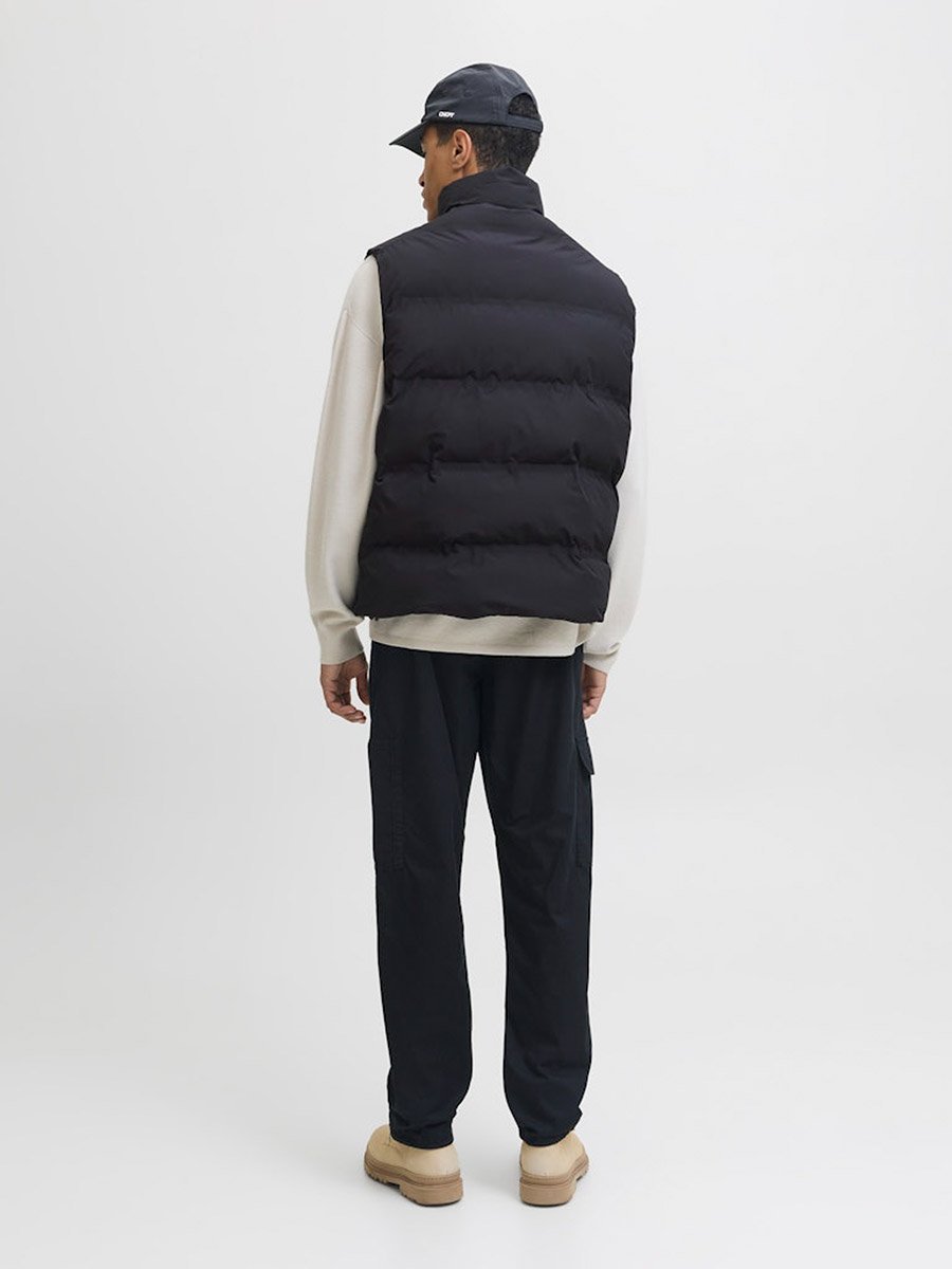 Black Zip-Up Padded Gilet