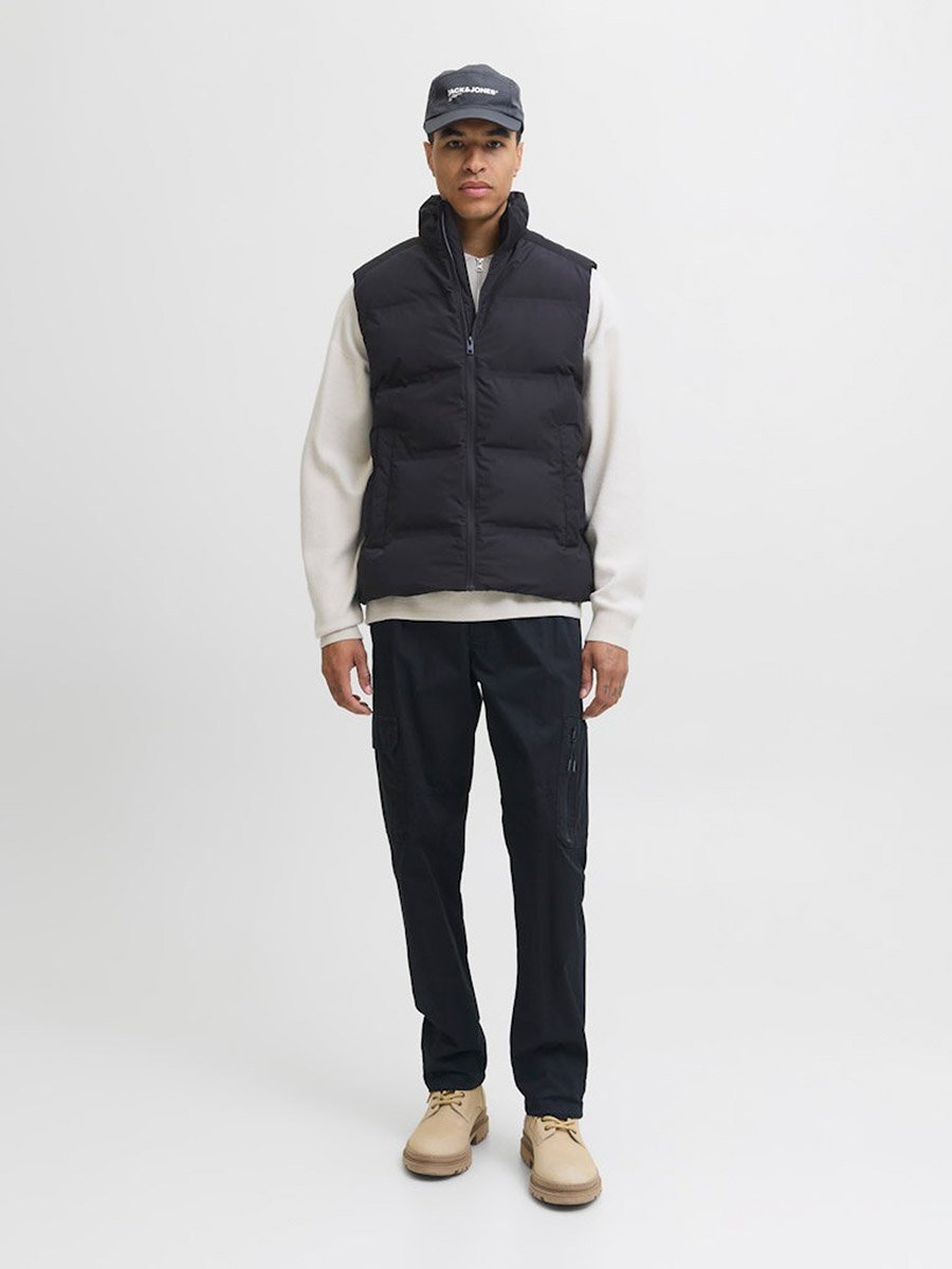 Black Zip-Up Padded Gilet