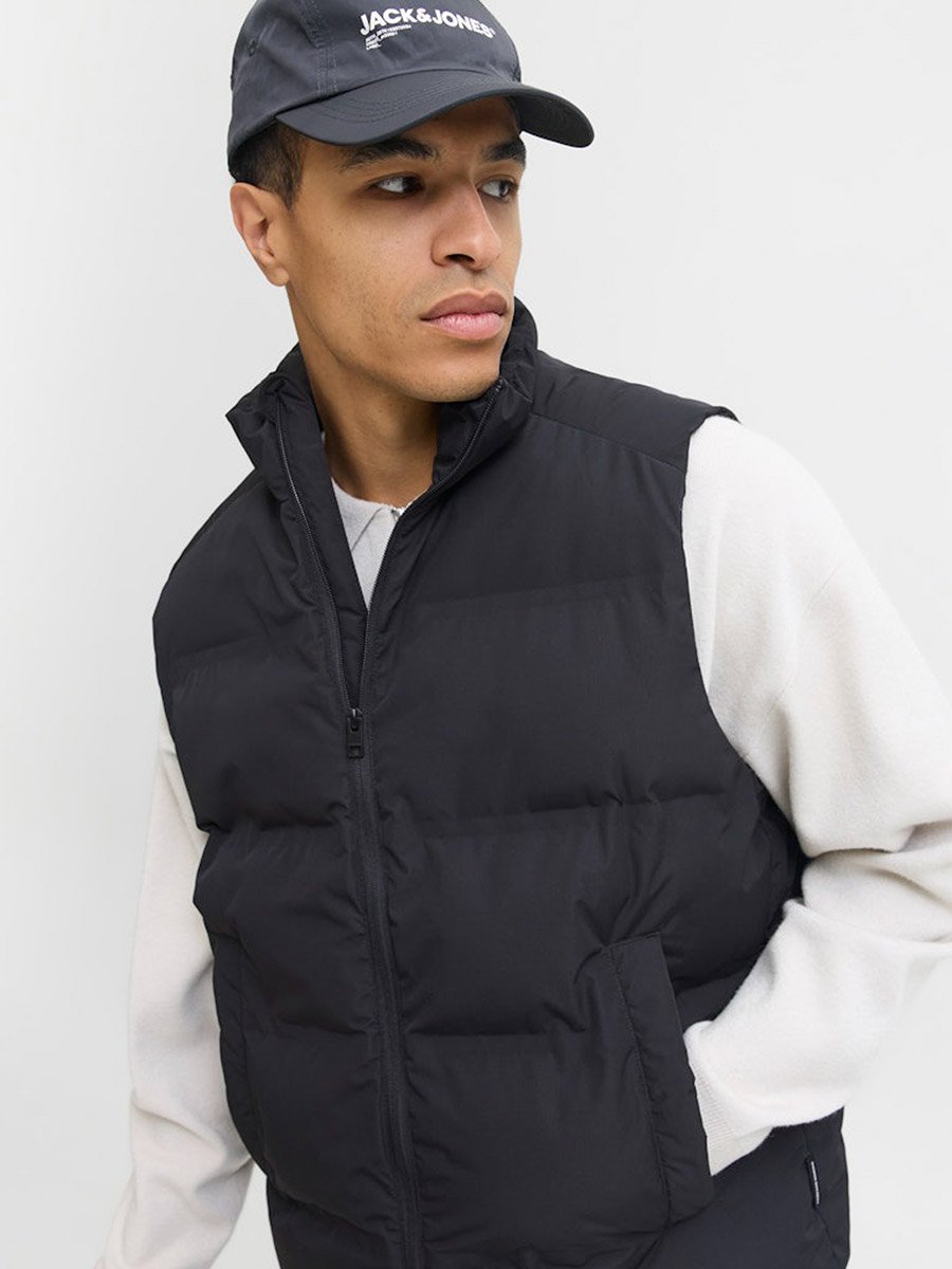 Black Zip-Up Padded Gilet