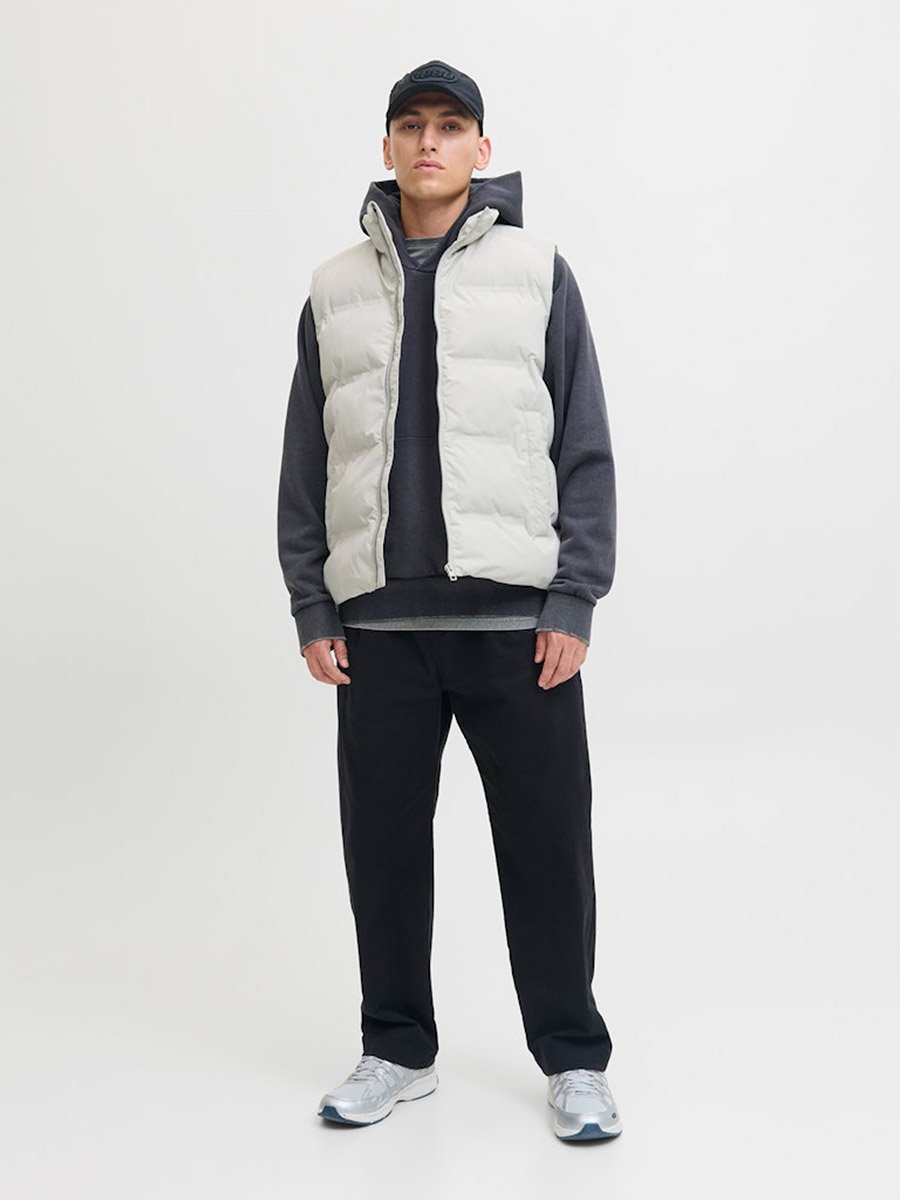 White Zip-Up Padded Gilet