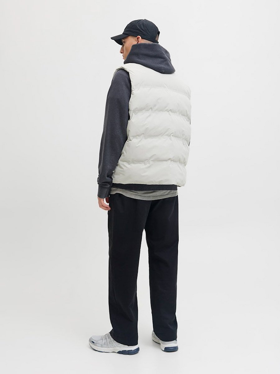 White Zip-Up Padded Gilet