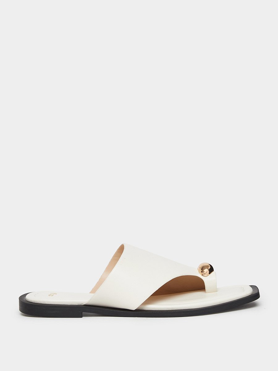 Solid Toe Post Flat Sandals