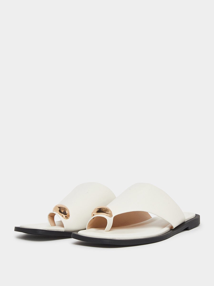 Solid Toe Post Flat Sandals