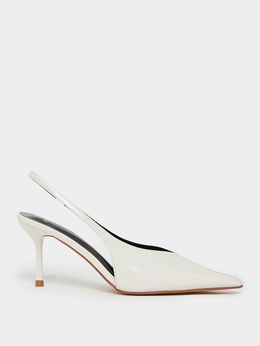 Women White Slingback Shoes
