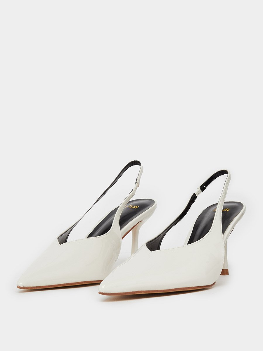 Women White Slingback Shoes