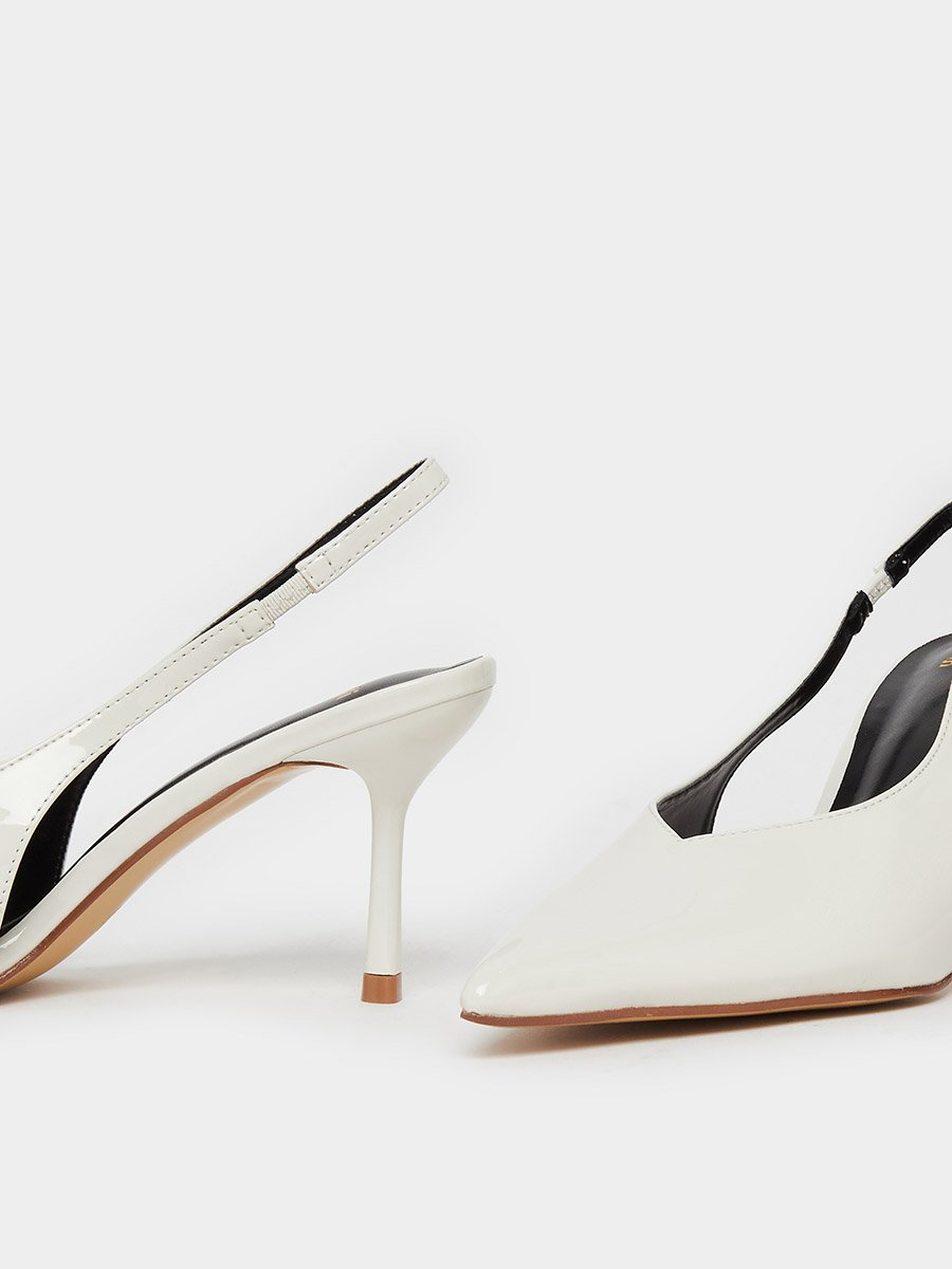 Women White Slingback Shoes