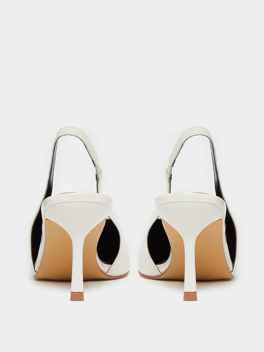 Women White Slingback Shoes