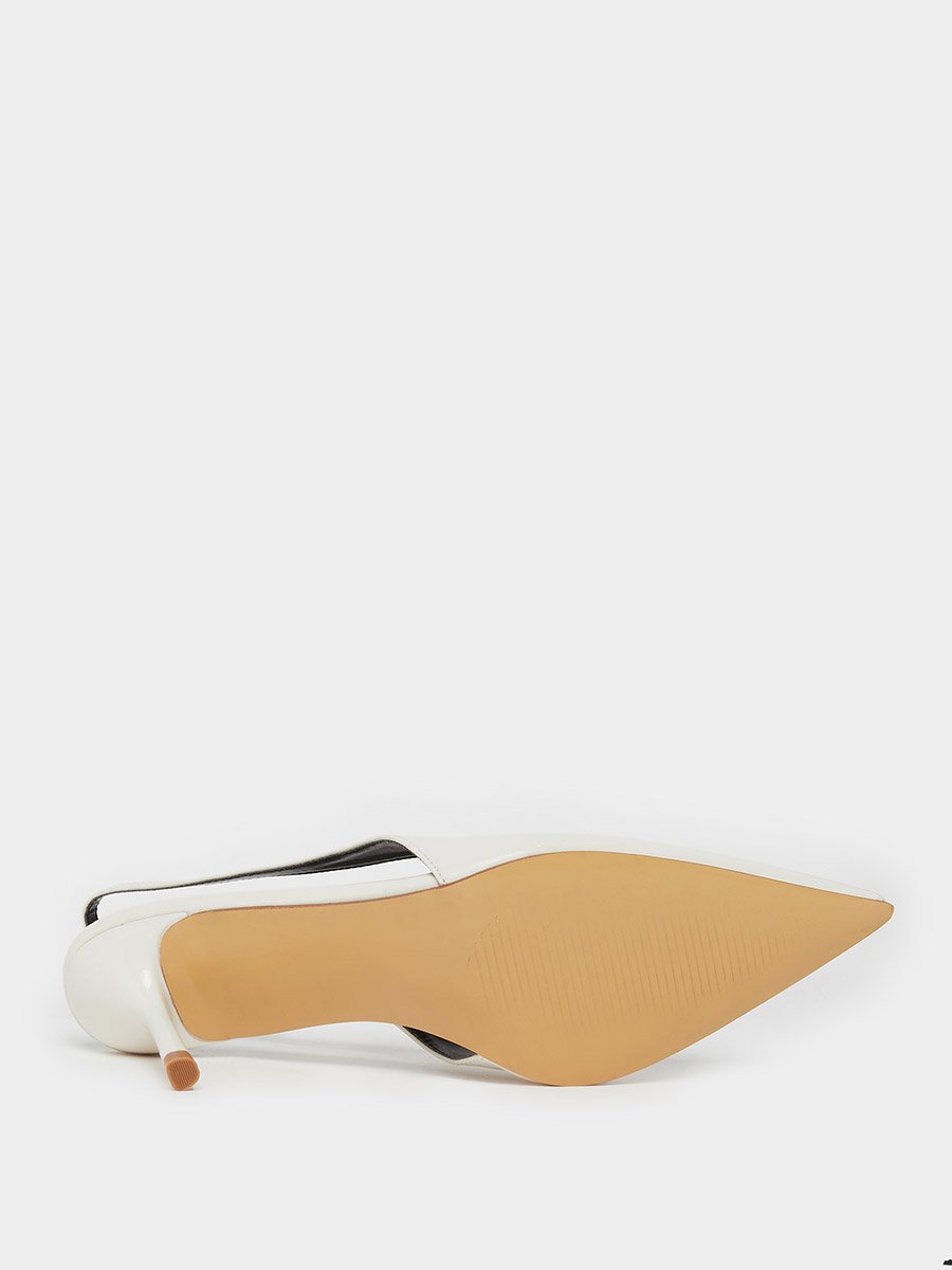 Women White Slingback Shoes