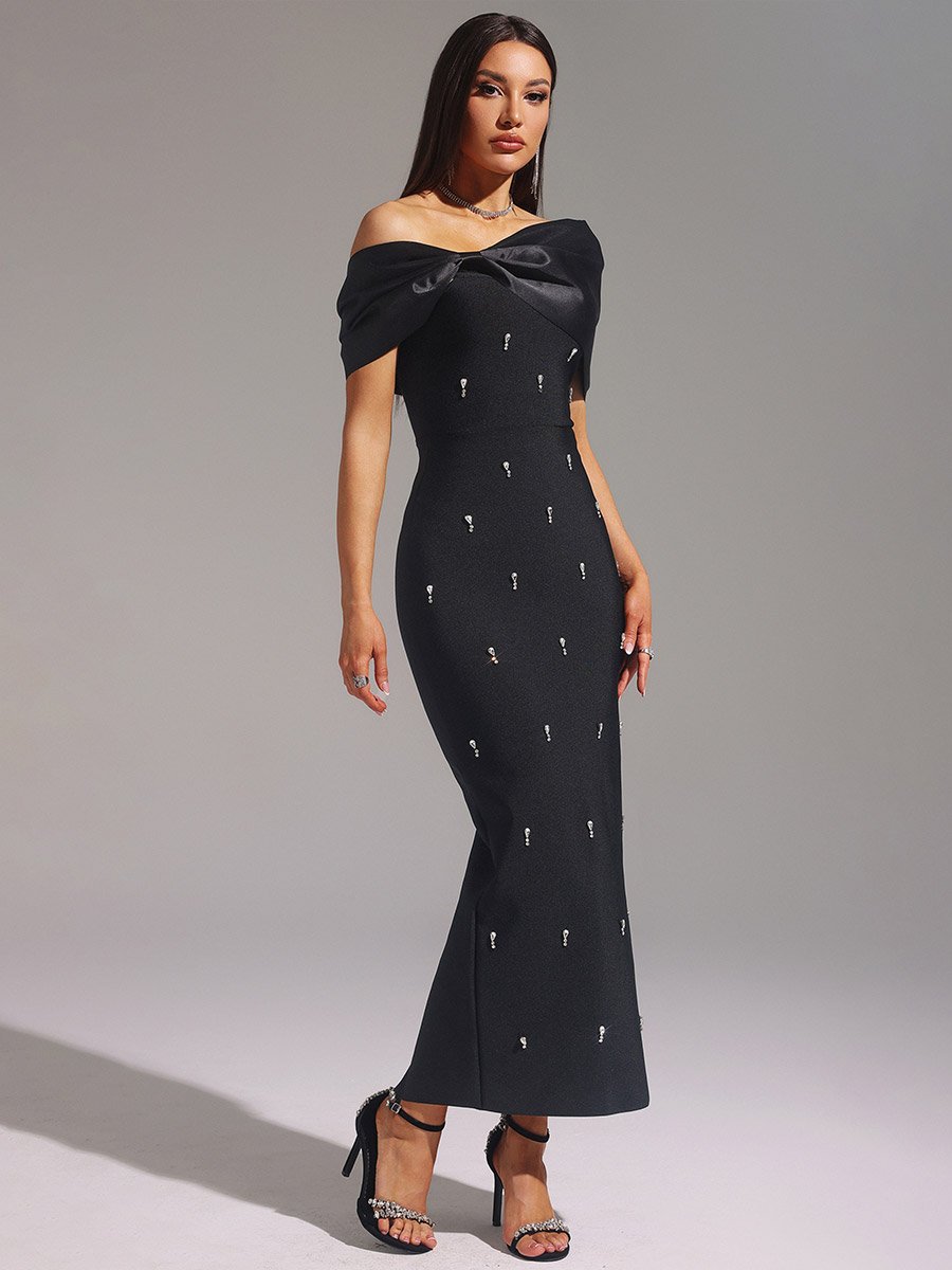 Women Embellished Bodycon Maxi Dress