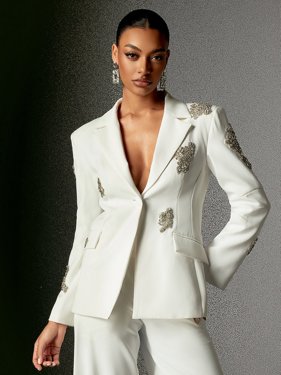 Women Embellished Blazer and Trouser Co-Ords