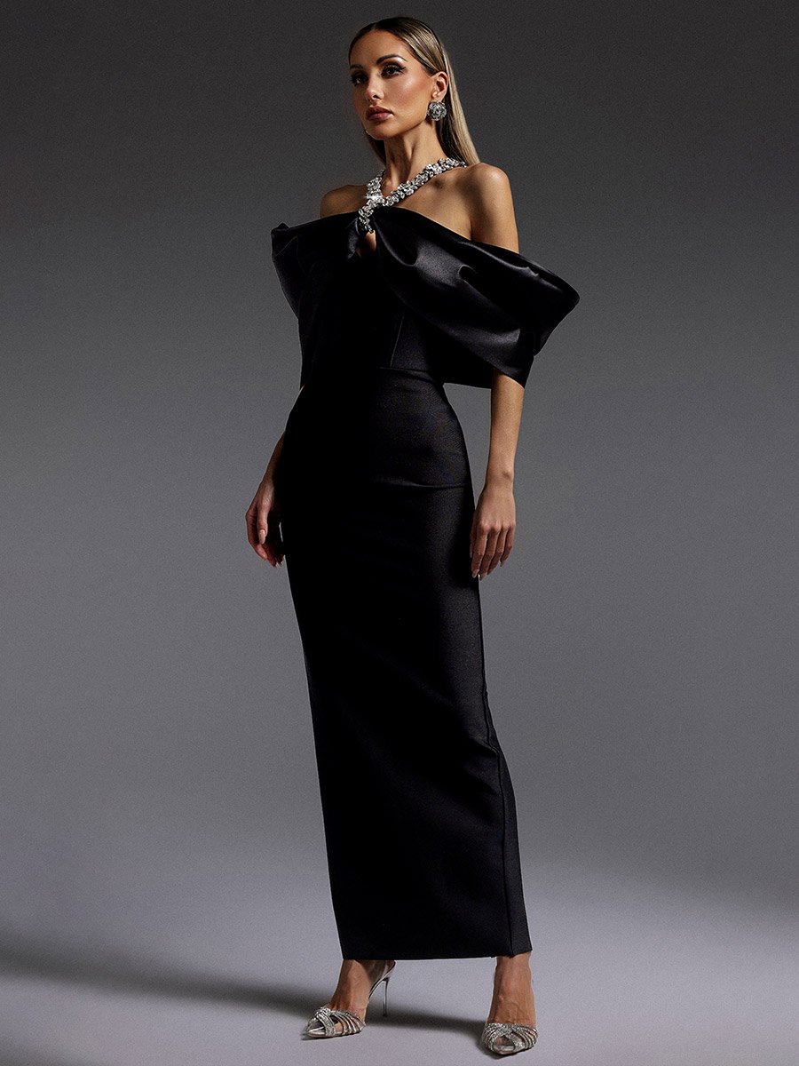 Women Halter Neck Bodycon Maxi Dress