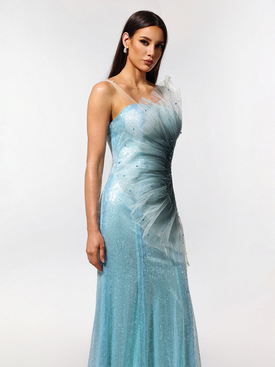 Women Sequin Mermaid Hem Maxi Dress