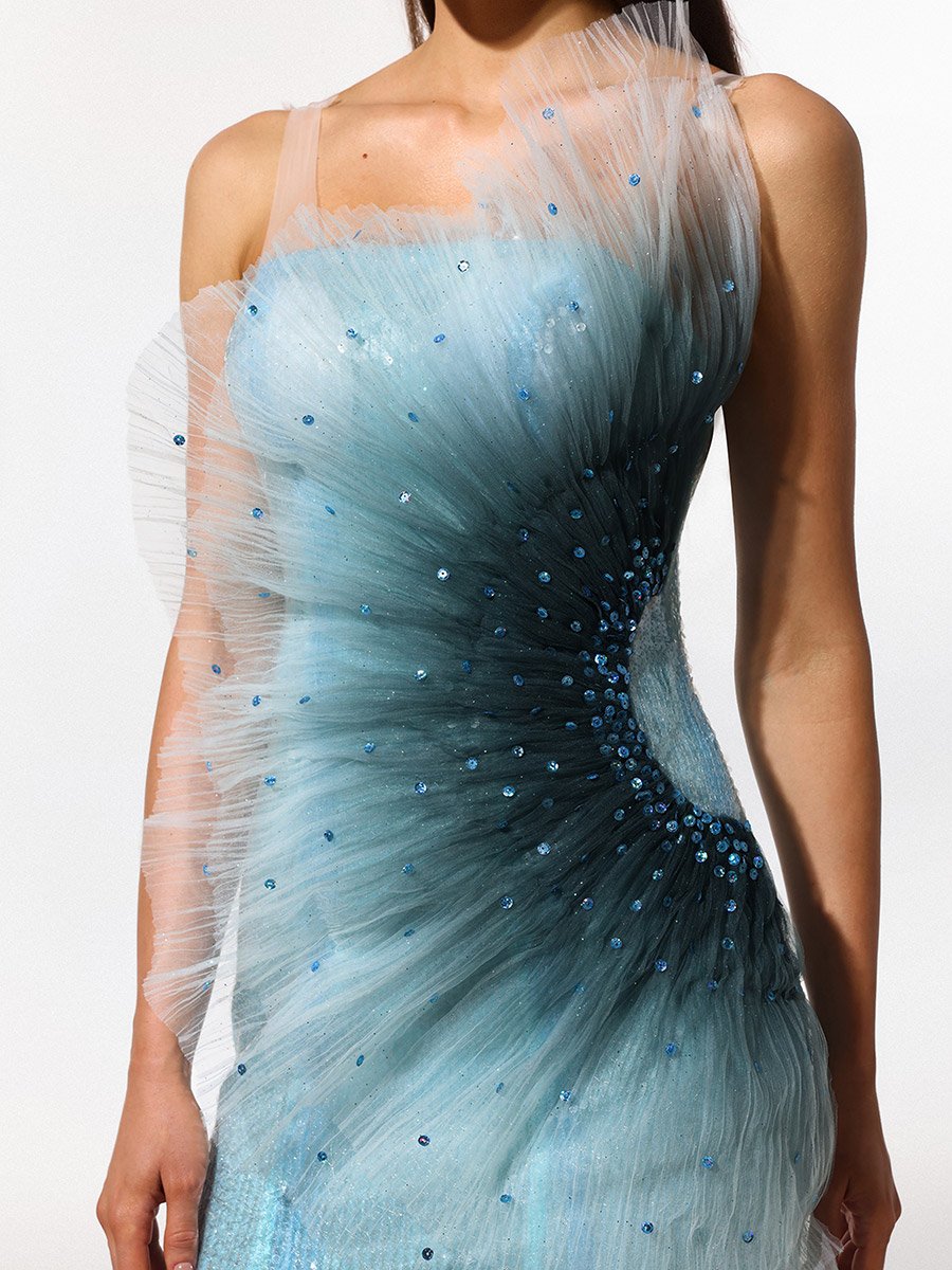 Women Sequin Mermaid Hem Maxi Dress