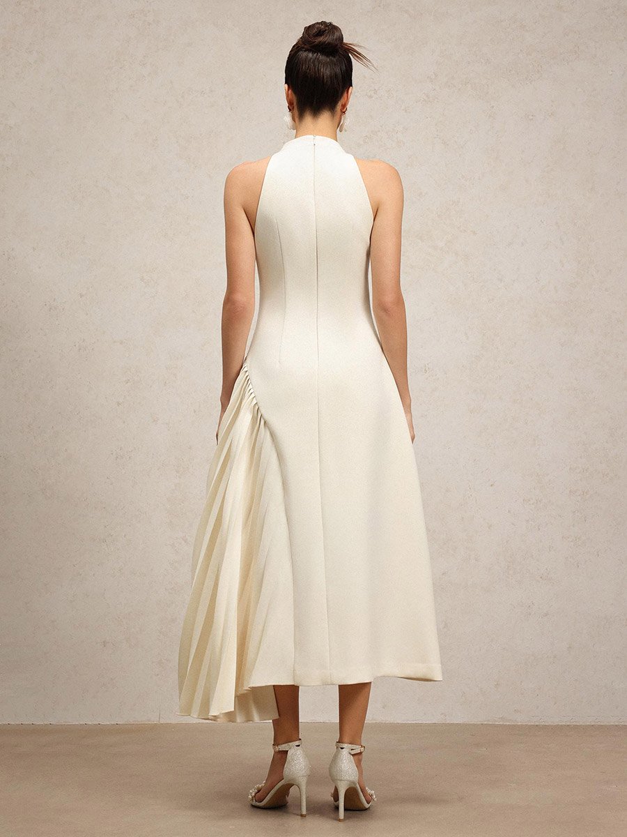 Women White Cut Out Detail Sleeveless Maxi Dress