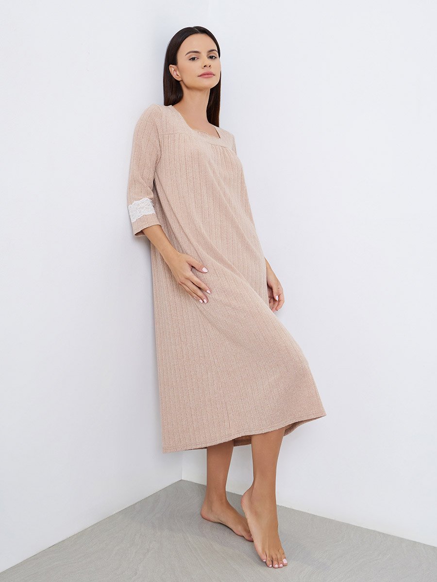 Square Neck Knit Nightdress