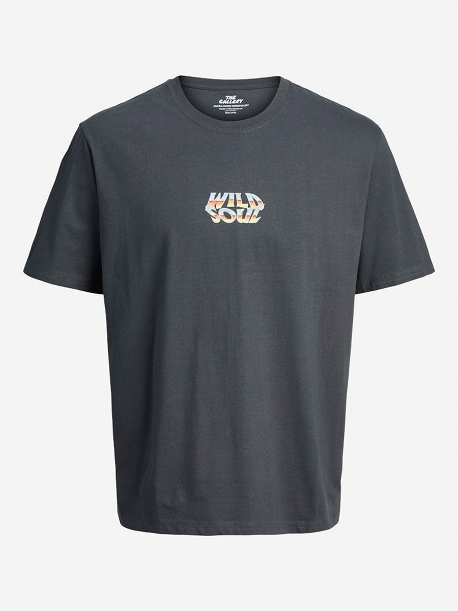 Charcoal Graphic Print Crew Neck T-Shirt