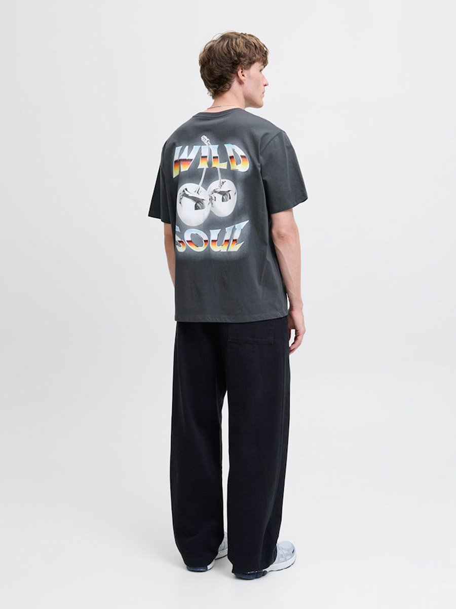 Charcoal Graphic Print Crew Neck T-Shirt