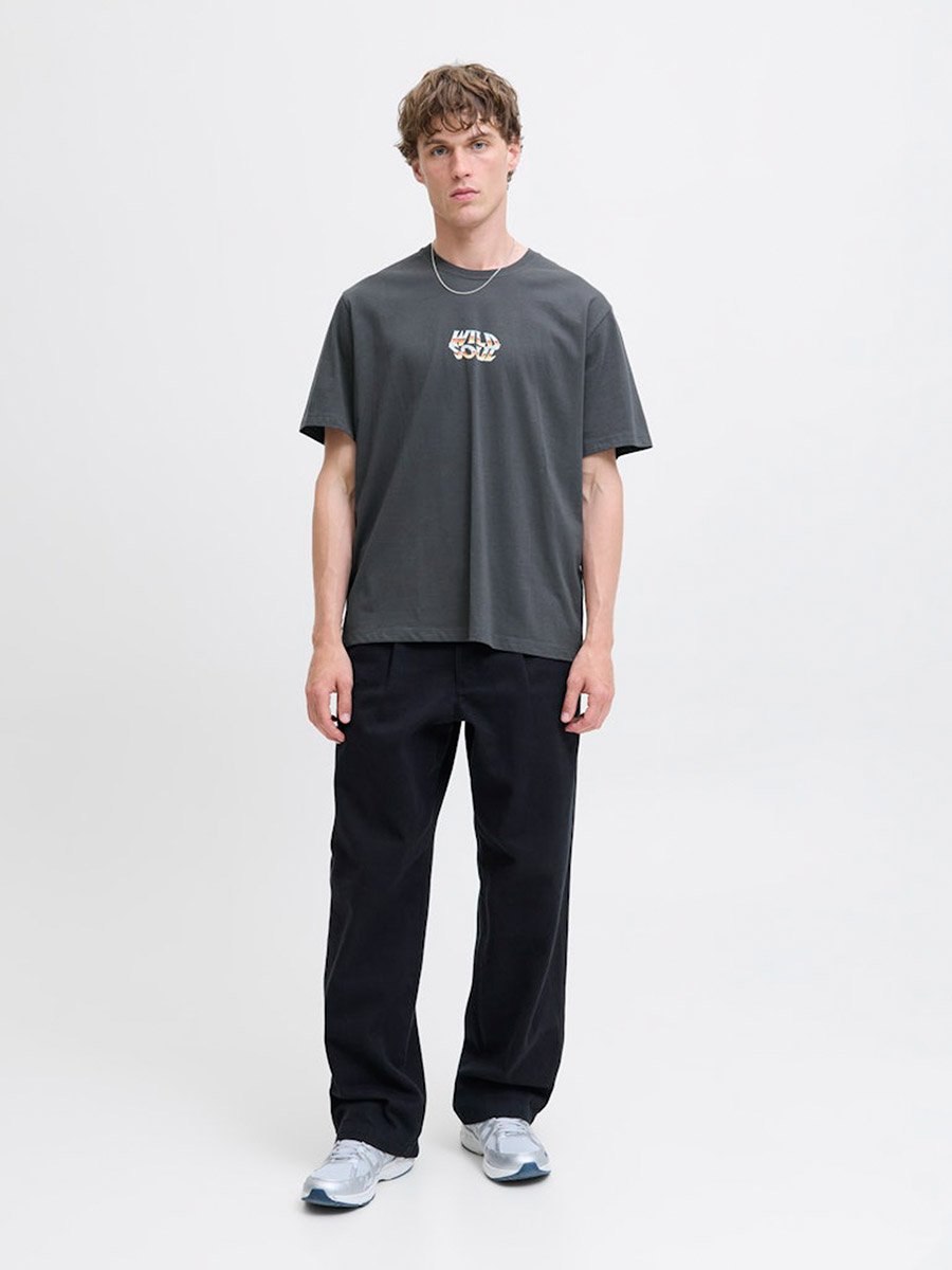 Charcoal Graphic Print Crew Neck T-Shirt