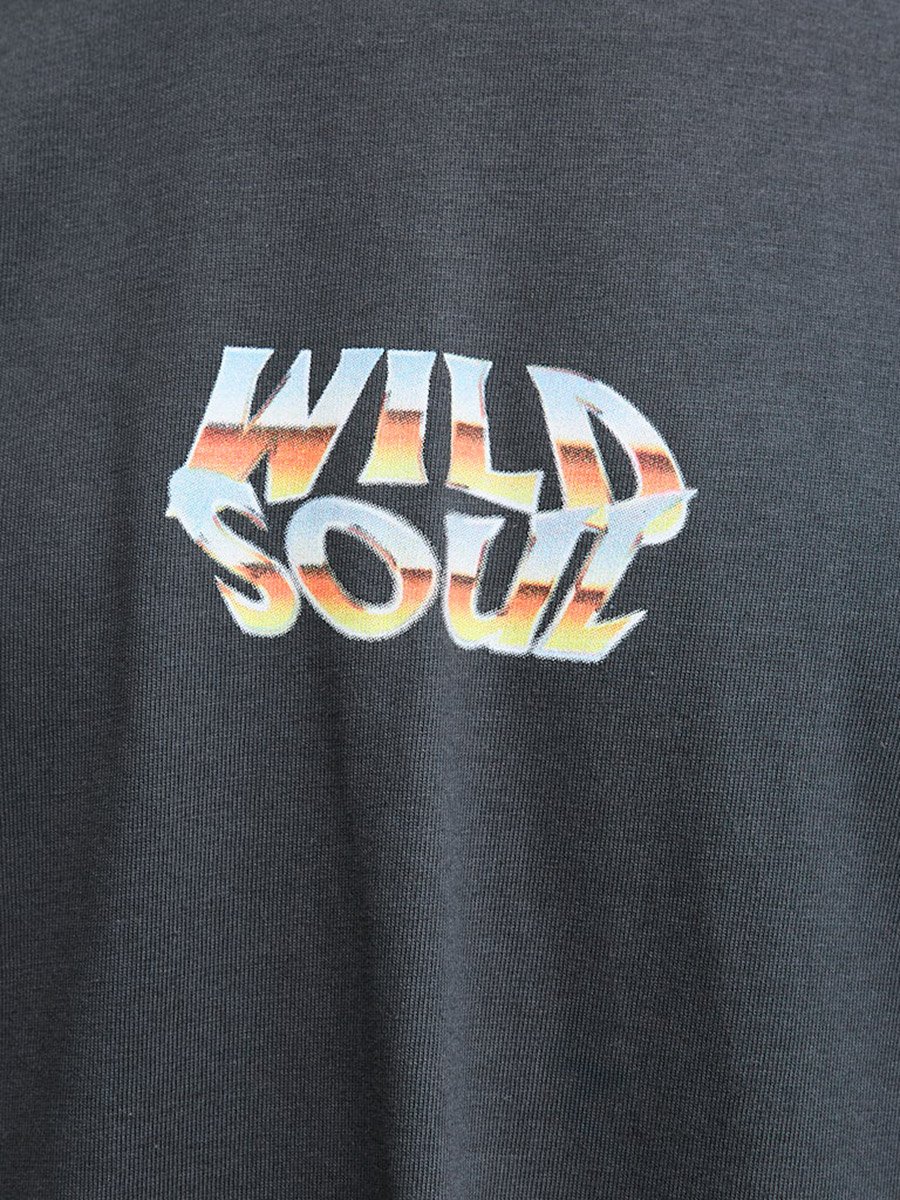 Charcoal Graphic Print Crew Neck T-Shirt