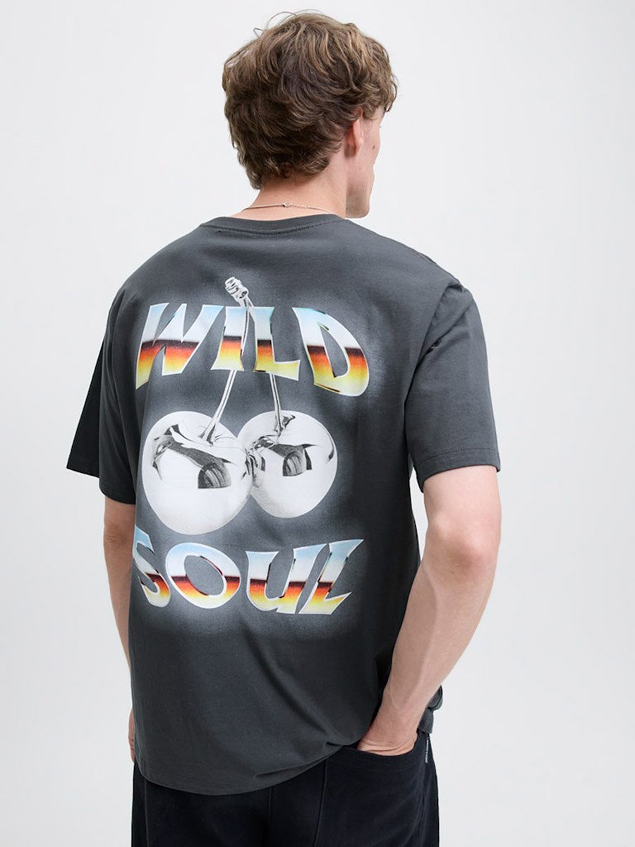 Charcoal Graphic Print Crew Neck T-Shirt