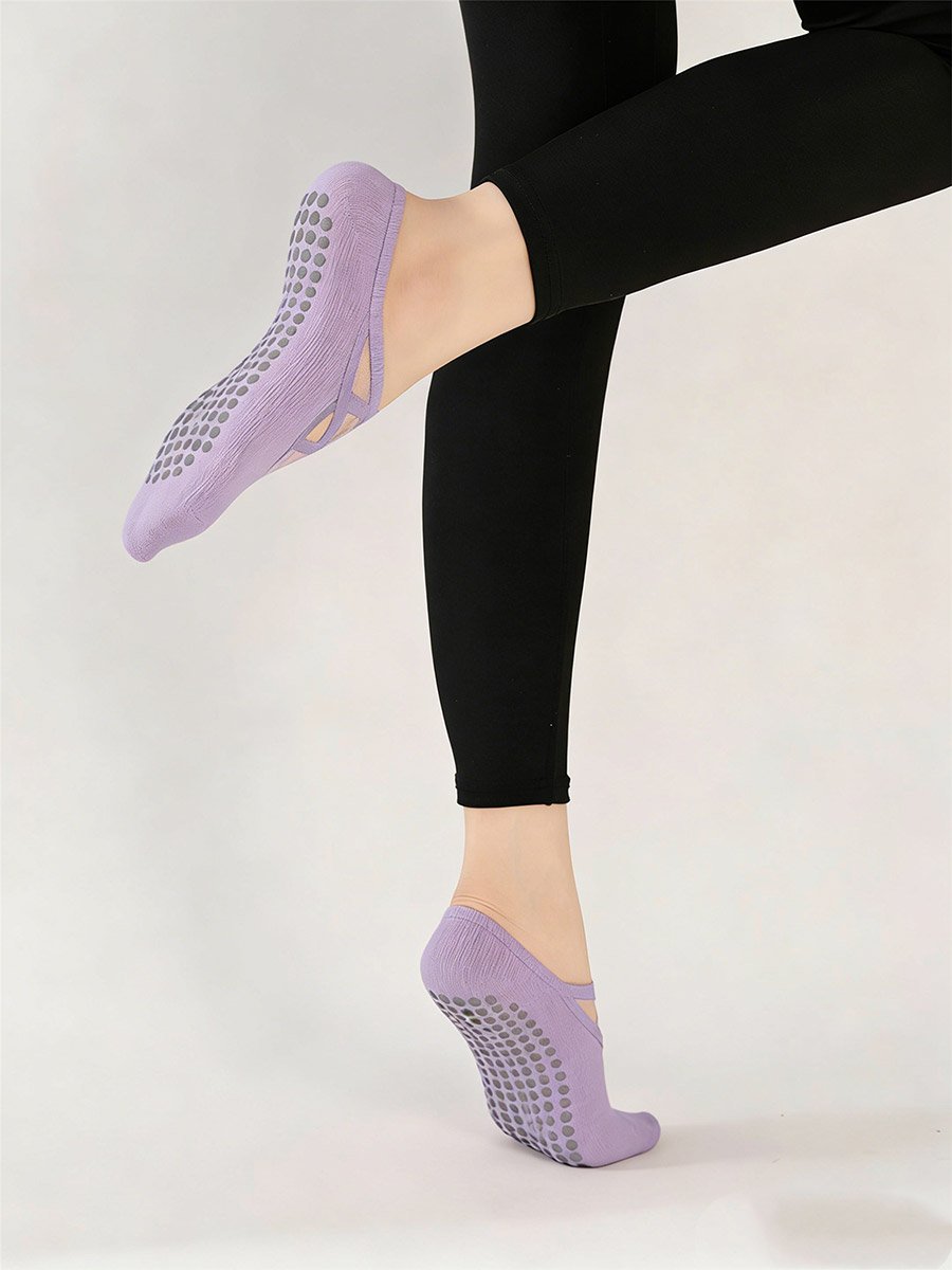 Dual Cross Over Straped Active Silicon Pads Socks
