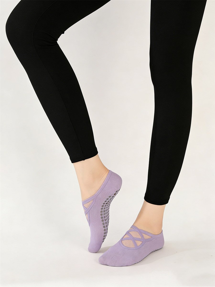 Dual Cross Over Straped Active Silicon Pads Socks