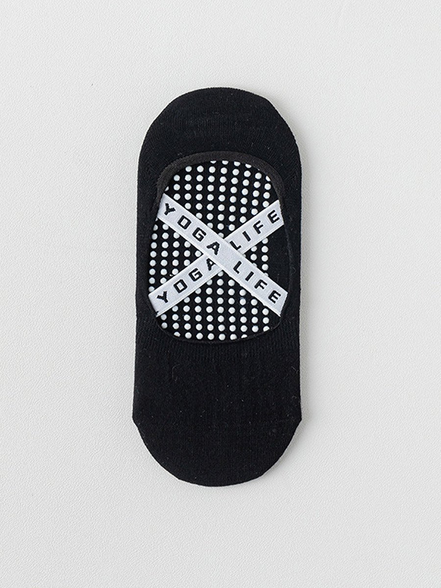 Yoga Life Cross Over Straps Silicon Pads No Show Yoga Socks