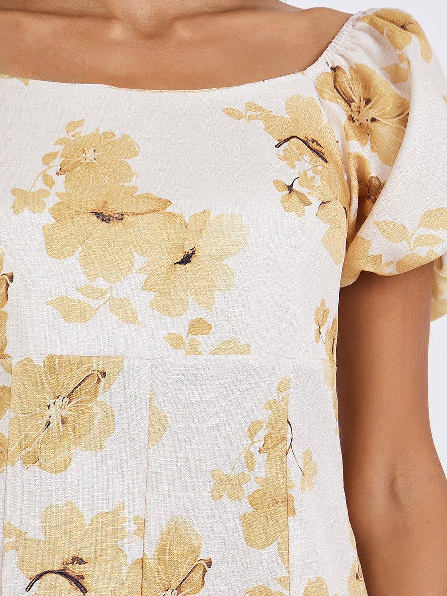 Women Floral Midi A-Line Dress